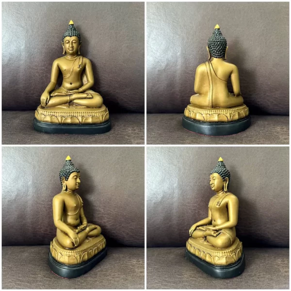 Tượng Phật Chiang Saen – Phiên bản Phra Sing 1 – Màu vàng Earth Tone – Dáng Sạ Dũng Ma & Ma Ra Vi Chai – Mặt đế 5 inch - Ảnh 3