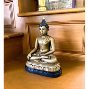 Tượng Phật Chiang Saen – Phiên bản Phra Sing 1 – Màu vàng Earth Tone – Dáng Sạ Dũng Ma & Ma Ra Vi Chai – Mặt đế 5 inch