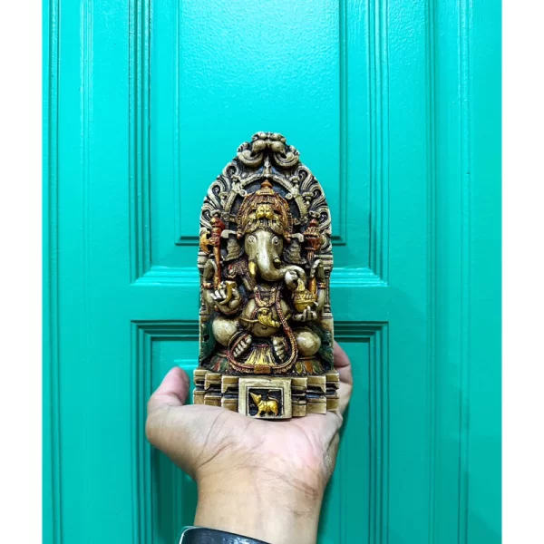 Tượng thần Ganesha Rinamochan – Dáng giải nghiệp và xóa nợ – Phong cách Ấn Độ – Màu Earth Tone - Ảnh 5