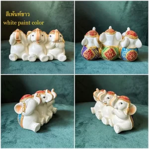 Tượng 3 voi Dhamma - Có 6 màu sắc