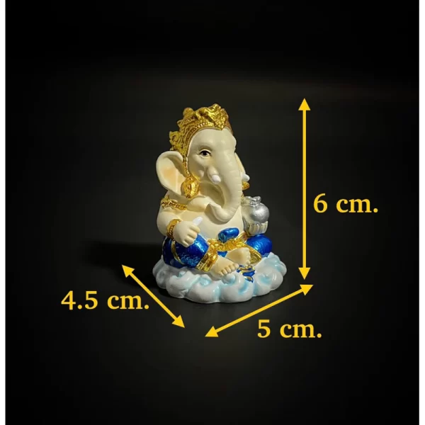 Tượng Ganesha Phong Thái Vương Giả – Phiên Bản Ngồi Bệ Mây – Màu Đỏ & Xanh – Cao 6 cm - Ảnh 6