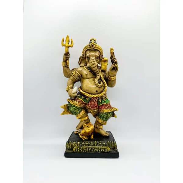 Tượng thần Ganesha – Dáng chiêu tài – Phong cách cổ điển Earth Tone - Ảnh 3