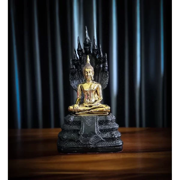 Tượng Phật Naga – Phật Bản Mệnh Ngày Thứ Bảy – Phiên Bản Nák Phrók – Màu Đồng & Bạc Cổ – Mặt Đế 5 inch – Cao 32 cm - Ảnh 4