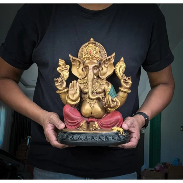 Tượng thần Ganesha – Phong cách Ấn Độ cổ – Dáng ban phước – Cao 30 cm - Ảnh 6