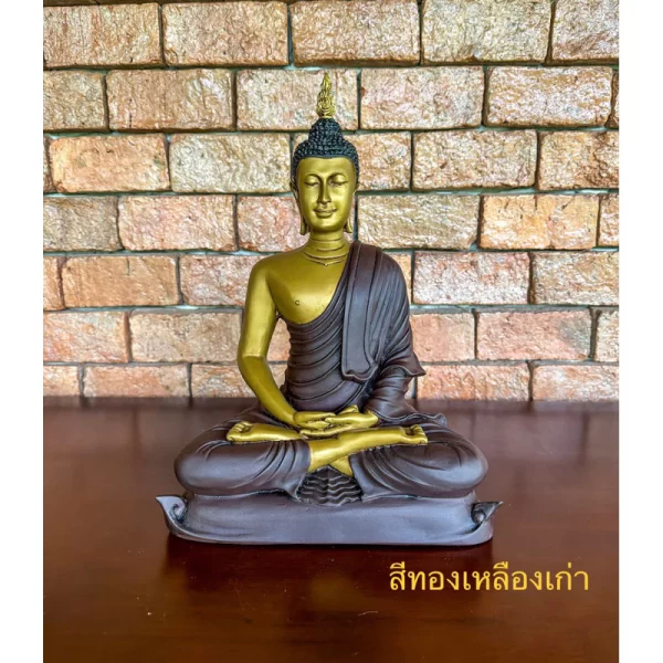 Tượng Phật Thiền Định – Pháp Tướng Giác Ngộ – Mặt U Thong (9 inch) – Màu Vàng Đồng Cổ - Ảnh 5