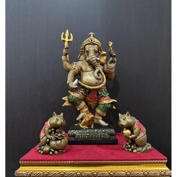 Tượng thần Ganesha – Dáng chiêu tài – Phong cách cổ điển Earth Tone - Ảnh 2