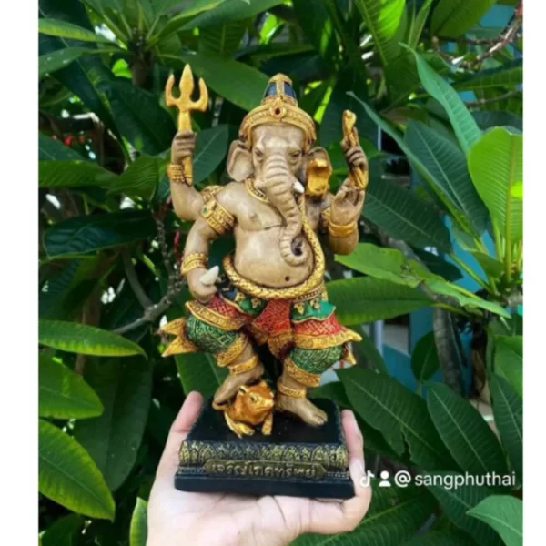 Tượng thần Ganesha – Dáng chiêu tài – Phong cách cổ điển Earth Tone - Ảnh 6