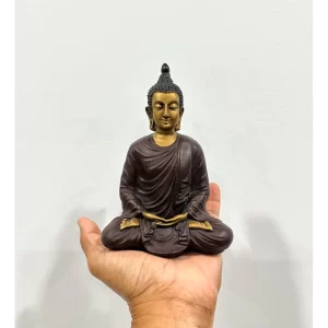 Tượng Phật Thích Ca – Phong Thái Thiền Định Ấn Độ – Mặt Đế 4 Inch – Màu Đồng Cổ