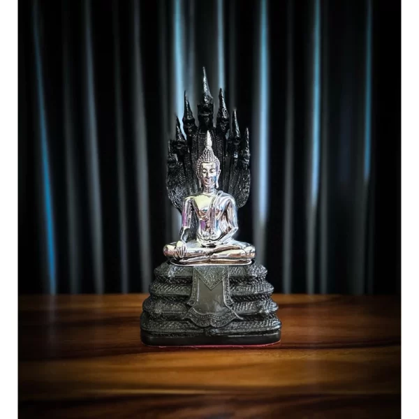 Tượng Phật Naga – Phật Bản Mệnh Ngày Thứ Bảy – Phiên Bản Nák Phrók – Màu Đồng & Bạc Cổ – Mặt Đế 5 inch – Cao 32 cm - Ảnh 5