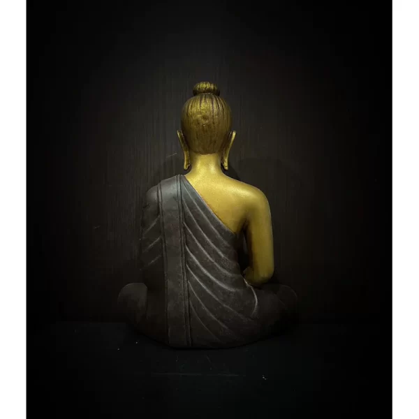 Tượng Phật Thích Ca – Phật Thành Đạo (Phật Tọa Thiền) – Màu Sơn Cổ – Mặt Đế 9 inch – Cao 27.5 cm - Ảnh 4