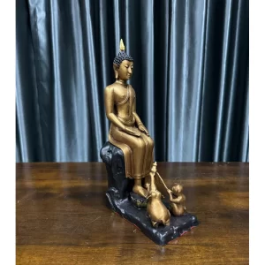 Tượng Phật Phá Rừng – Phật Ngày Thứ Tư Ban Đêm – Phong Cách Sukhothai – Màu Đồng Cổ – Cao 29 cm