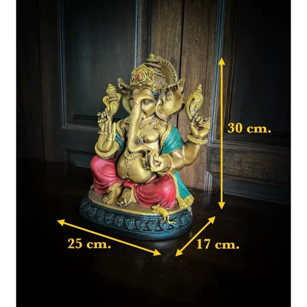 Tượng thần Ganesha – Phong cách Ấn Độ cổ – Dáng ban phước – Cao 30 cm - Ảnh 5