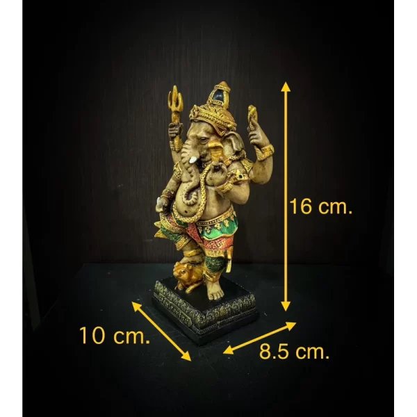 Tượng thần Ganesha – Dáng chiêu tài – Phong cách cổ điển Earth Tone - Ảnh 5