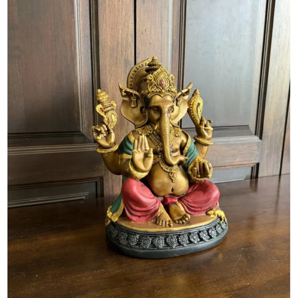 Tượng thần Ganesha – Phong cách Ấn Độ cổ – Dáng ban phước – Cao 30 cm - Ảnh 3