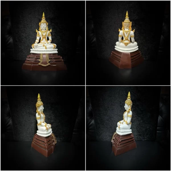 Tượng Phật Mahachakraphat – Phiên Bản Gốc Trắng Trì Vàng – Mặt Đế 5 inch – Cao 28 cm - Ảnh 3
