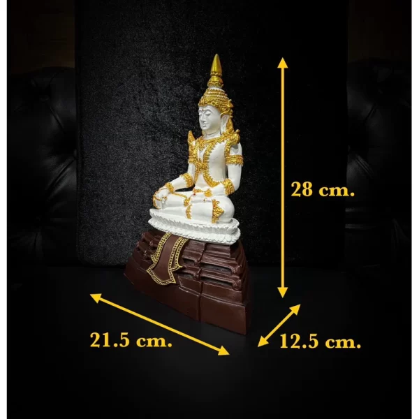 Tượng Phật Mahachakraphat – Phiên Bản Gốc Trắng Trì Vàng – Mặt Đế 5 inch – Cao 28 cm - Ảnh 2