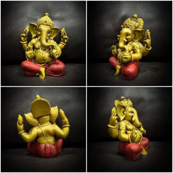 Tượng thần Ganesha – Phong cách Ấn Độ cổ – Dáng ban phước – Kích thước 5 inch - Ảnh 3
