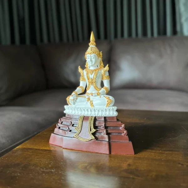Tượng Phật Mahachakraphat – Phiên Bản Gốc Trắng Trì Vàng – Mặt Đế 5 inch – Cao 28 cm - Ảnh 5