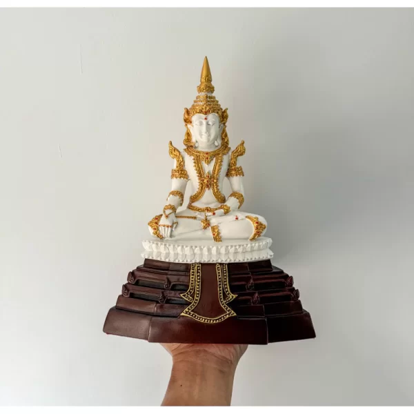 Tượng Phật Mahachakraphat – Phiên Bản Gốc Trắng Trì Vàng – Mặt Đế 5 inch – Cao 28 cm - Ảnh 4
