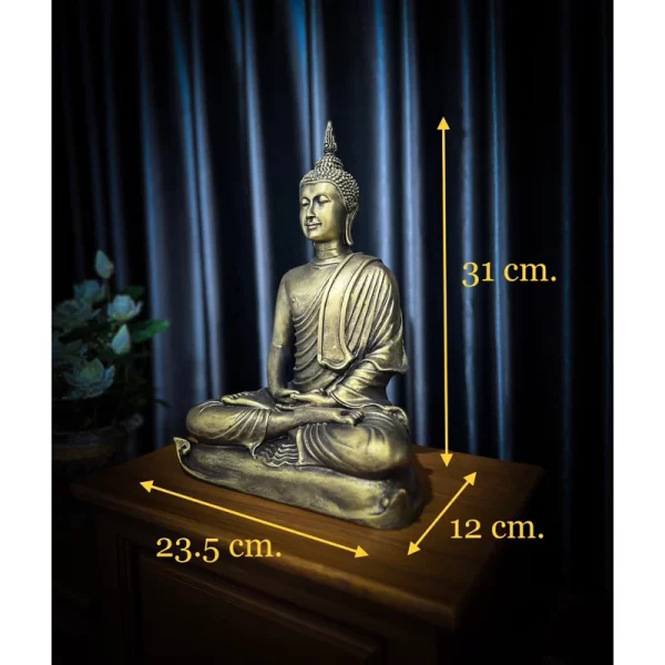 Tượng Phật ngồi thiền – Pháp tướng giác ngộ – Mặt U-Thong – Kích thước 9 inch - Ảnh 3
