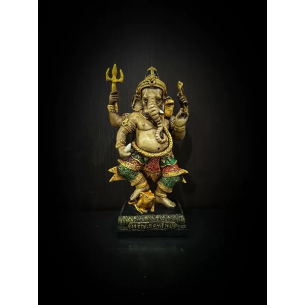 Tượng thần Ganesha – Dáng chiêu tài – Phong cách cổ điển Earth Tone - Ảnh 9