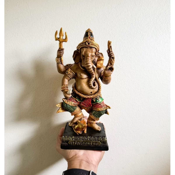 Tượng thần Ganesha – Dáng chiêu tài – Phong cách cổ điển Earth Tone - Ảnh 4