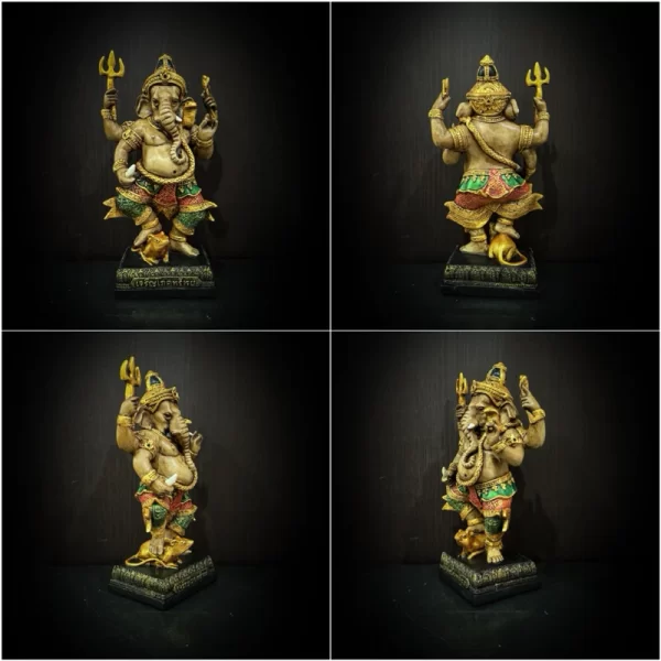 Tượng thần Ganesha – Dáng chiêu tài – Phong cách cổ điển Earth Tone - Ảnh 8