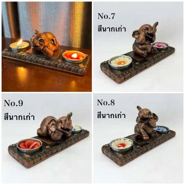 Giá đỡ nến thơm đôi - Hình tượng voi - Ảnh 4