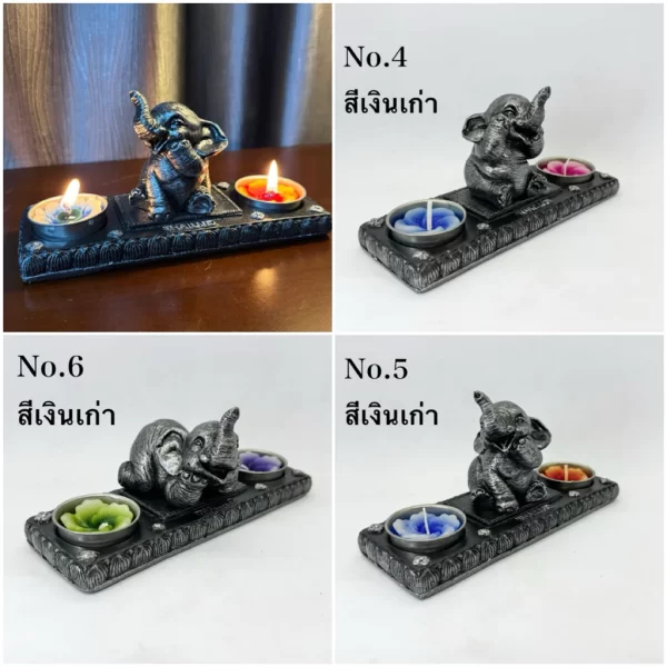 Giá đỡ nến thơm đôi - Hình tượng voi - Ảnh 3