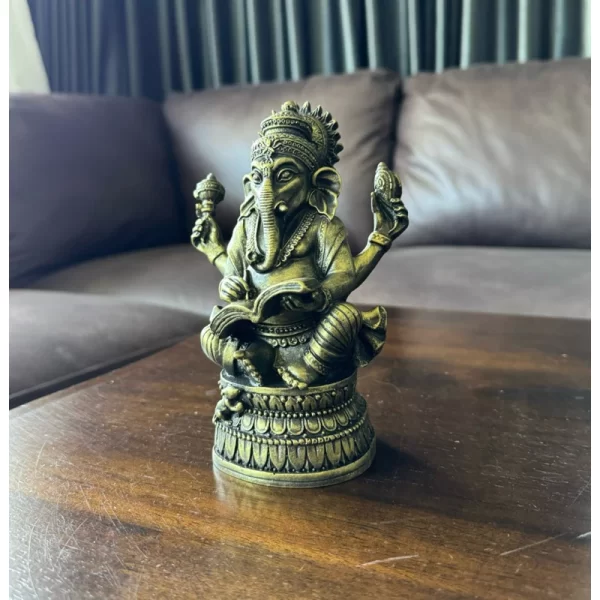 Tượng Ganesha Đọc Sách – Phong Thái Trí Tuệ – Có 3 màu sắc – Mặt Đế 7.5×11×16.5 cm - Ảnh 3
