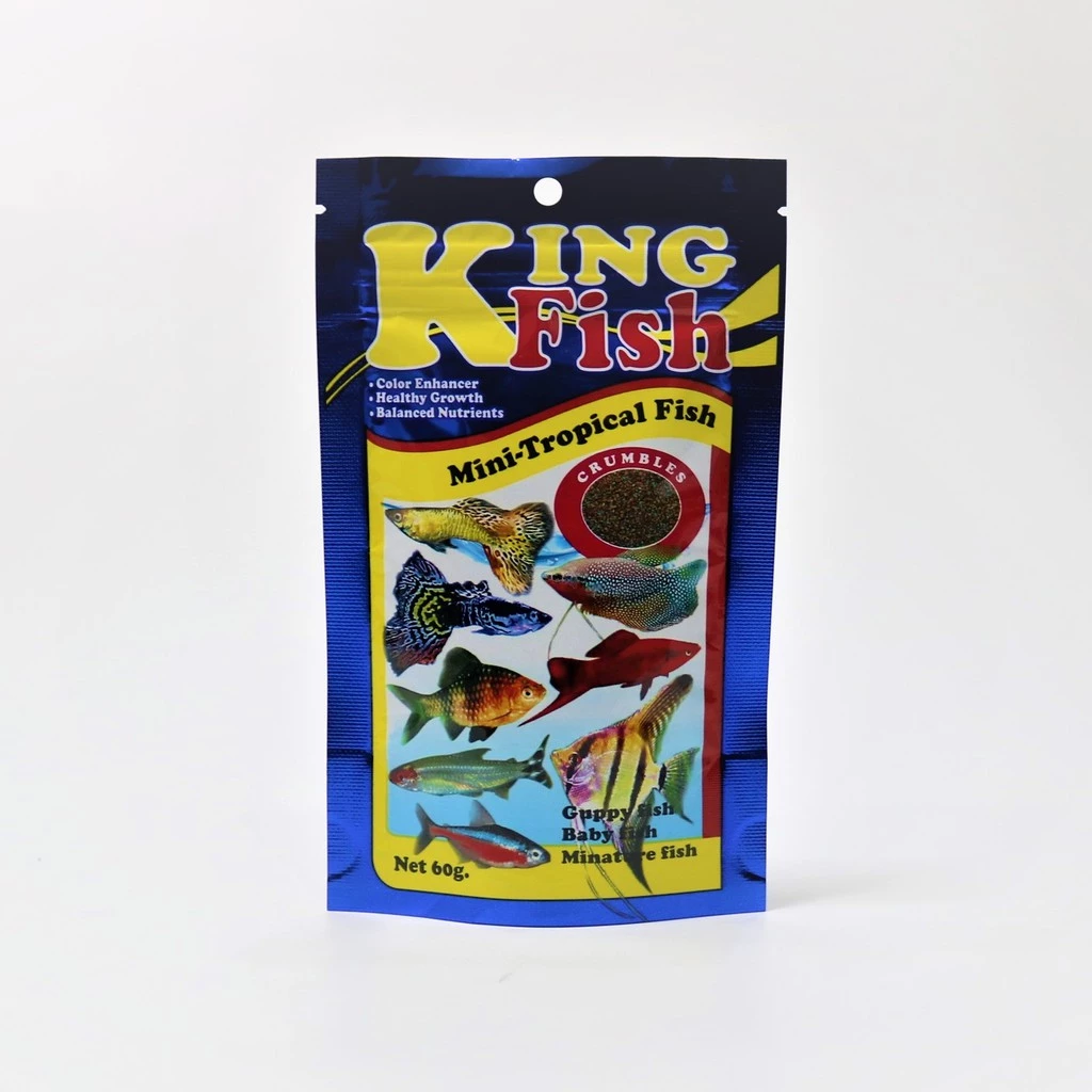 King Fish Mini-Tropical Fish Crumbles Thức ăn hạt mảnh cao cấp (trọng lượng gói 60g).