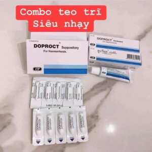 Thuốc đặt Doproct Suppository (hộp 10 viên) và Kem bôi Doproct Ointment (tuýp 10g).