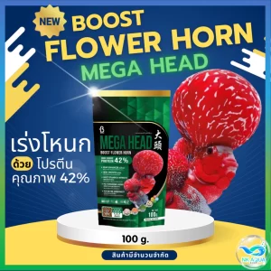 Boost Flower Horn Mega Head  Thức ăn hạt nổi cao cấp tăng trưởng và kích u đầu chuyên sâu cho cá La Hán (khối lượng gói 100g)