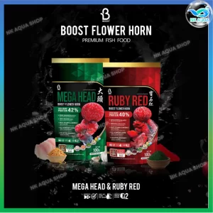 La Hán Boost Flower Horn (Mega Head & Ruby Red) thức ăn hạt nổi cao cấp chuyên dụng cho cá  (khối lượng gói 100g