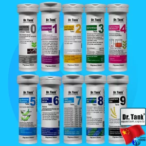 bộ sản phẩm viên nén chăm sóc bể cá và hồ thủy sinh chuyên nghiệp của thương hiệu Dr. Tank.